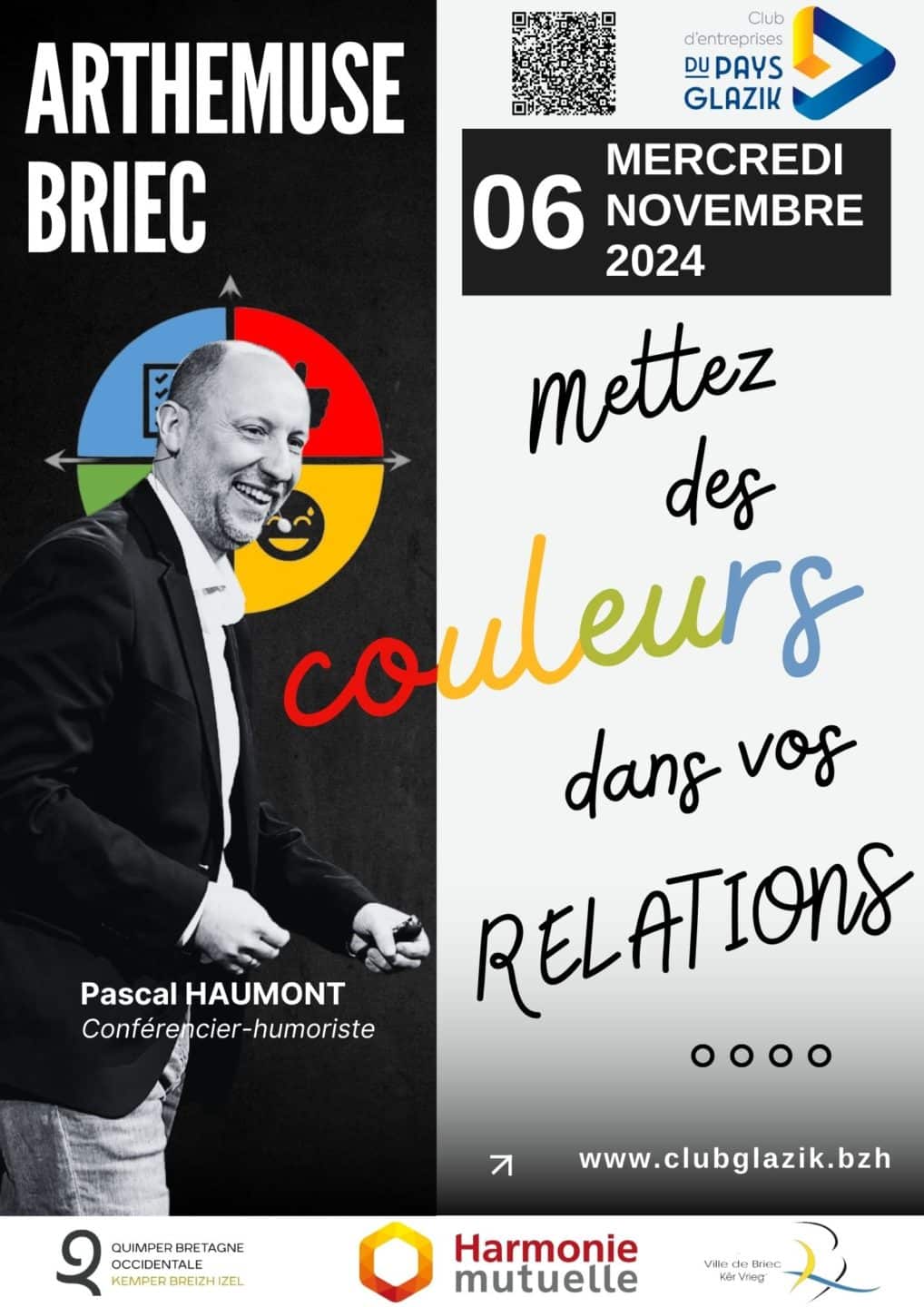 Affiche Soiree Mettez des couleurs dans vos relations 06 11 2024 CEPG - Quimper Brest